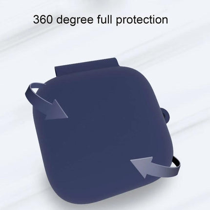 Silicone Protective Case for OPPO Enco W51 Earphones in Daily Life navy silicone case showing 360 degree full protection