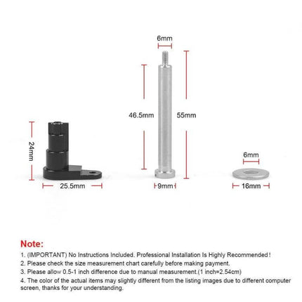 Car Fuel Door Hinge Pin For Ford F-150 2009-2014 Pickup - black coated aluminum alloy replacement hinge pin with dimensions shown