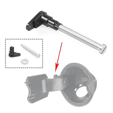Car Fuel Door Hinge Pin For Ford F-150 2009-2014 Pickup - black-coated aluminum alloy replacement hinge pin shown with hardware and installed example