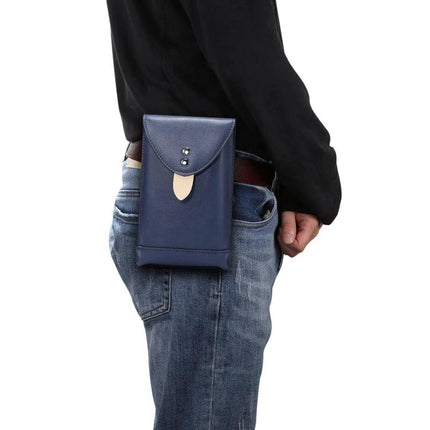 Universal Fanny Pack For Phones Up To 5.7 Inches — slim navy belt pouch protecting phone during hiking or cycling