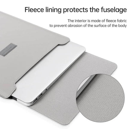 Versatile 4-in-1 Leather Laptop Bag for Daily Carrying showing fleece-lined interior protecting laptop from scratches and easy-access sleeve