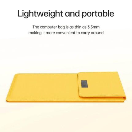 Versatile 4-in-1 Leather Laptop Bag for Daily Carrying, slim lightweight yellow leather bag for commuting and protection