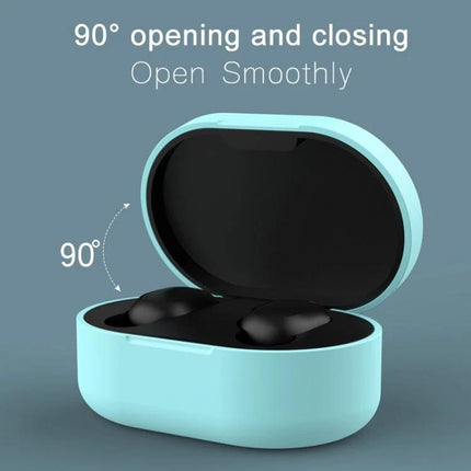Silicone Protective Case for Redmi Earphones in Daily Use showing 90° opening, smooth access and reserved charging hole