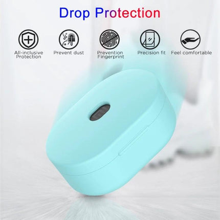Silicone Protective Case for Redmi Earphones in Daily Use - turquoise silicone case with drop protection, dust and fingerprint prevention, charging hole