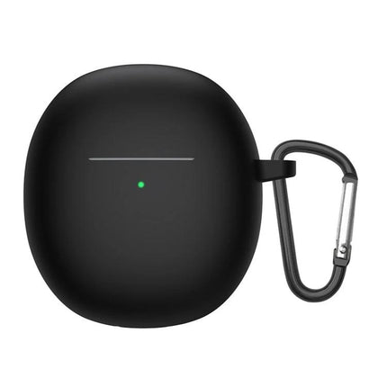 Protective Silicone Case for Earphones in Daily Activities black 360-degree cover with carabiner, slim protective earphone case