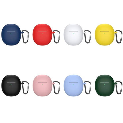 Protective Silicone Case for Earphones in Daily Activities - eight colorful 360-degree silicone earphone cases with carabiners