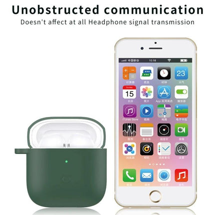 Silicone Case Protects Redmi Earbuds for Daily Activities - green silicone protective case with open lid beside smartphone, oil-resistant coating