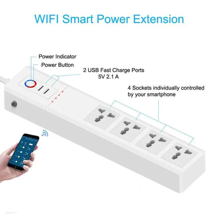Versatile Smart Power Strip with USB Ports and Remote Control | Syndmart