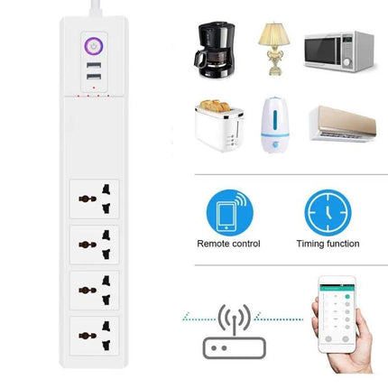 Versatile Smart Power Strip with USB Ports and Remote Control | Syndmart