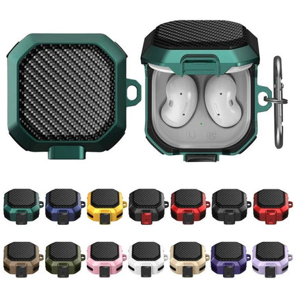 Protective Case for Samsung Earbuds During Daily Activities – rugged slim drop‑proof green case with carabiner