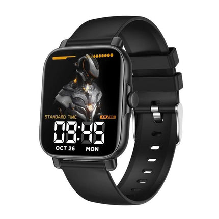 Practical Smart Watch for Everyday Routines and Activities - black smartwatch with digital display showing time, date, heart rate icon and activity tracking