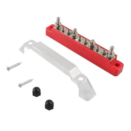 10 Way Power Distribution Block With 4 Fixing Screws nickel-plated copper with flame-retardant base for RVs yachts and solar installations
