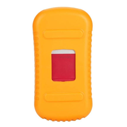 Benetech Ultrasonic Thickness Gauge for Industrial Measurements handheld yellow protective case showing device back and red battery compartment