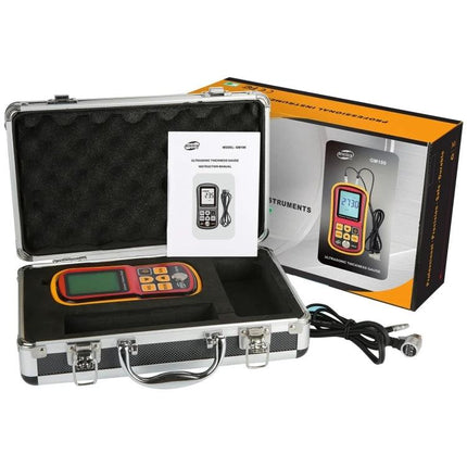 Benetech Ultrasonic Thickness Gauge for Industrial Measurements handheld gauge kit with carrying case, probe and manual