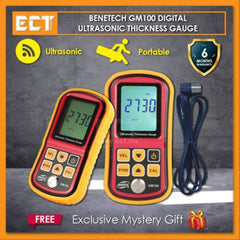 BENETECH GM-100 Intelligent Ultrasonic Thickness Gauge with Velocity Measurement 1.2~225mm