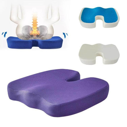 Soft U-Shaped Ergonomic Seat Cushion, Mesh Style For Everyday Comfort - purple breathable mesh U-shaped cushion for office, driving and wheelchair support