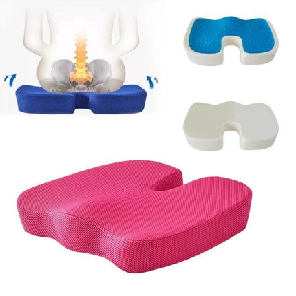 Soft U-Shaped Ergonomic Seat Cushion, Mesh Style For Everyday Comfort - pink breathable mesh U-shaped seat cushion for office, driving, gaming