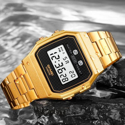 SKMEI Waterproof Electronic Wristwatch for Everyday Wear - gold digital 50m water-resistant resin electronic timepiece for daily use