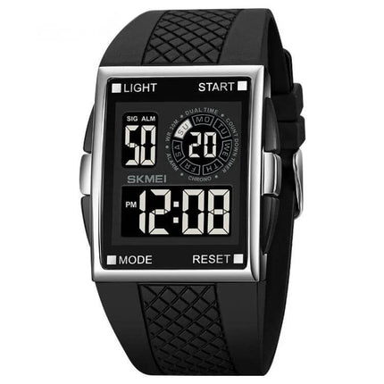 SKMEI Waterproof Electronic Watch with Durable PU Strap digital black watch 30m water resistant sports timing functions