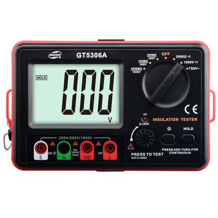 Benetech Insulation Resistance Tester for Electrical Diagnostics handheld insulation resistance tester with large LCD and rotary dial for wiring and machinery checks