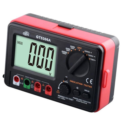 Benetech Insulation Resistance Tester for Electrical Diagnostics digital insulation tester GT5306A with large LCD and rotary dial