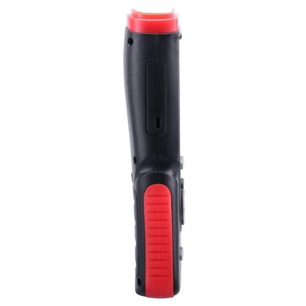 Benetech Handheld Anemometer for Wind Speed and Temperature Measurement - side view of black and red handheld meter with ergonomic grip