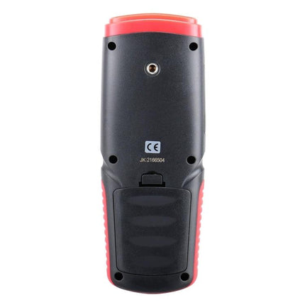 Benetech Handheld Anemometer for Wind Speed and Temperature Measurement back view handheld device with red trim and tripod socket