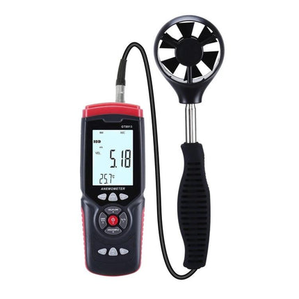 Benetech Handheld Anemometer for Wind Speed and Temperature Use handheld device with digital display and remote fan sensor