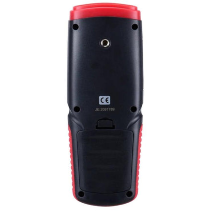 Benetech Handheld Anemometer for Wind Speed and Temperature Use rear view showing battery compartment and CE mark