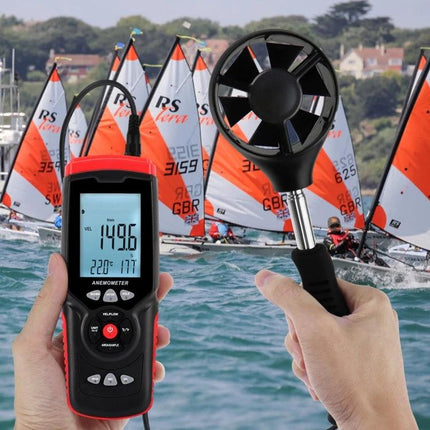 Benetech Handheld Anemometer for Wind Speed and Temperature Use in hand over sailboats measuring wind speed and temperature