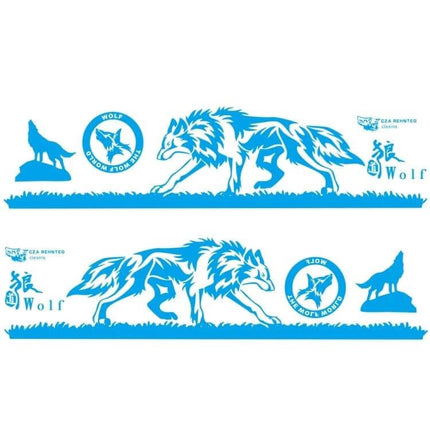 Wolf Totem Pattern Car Decorative Stickers, Set of 2 Pieces - blue wolf side decals for car exterior customization
