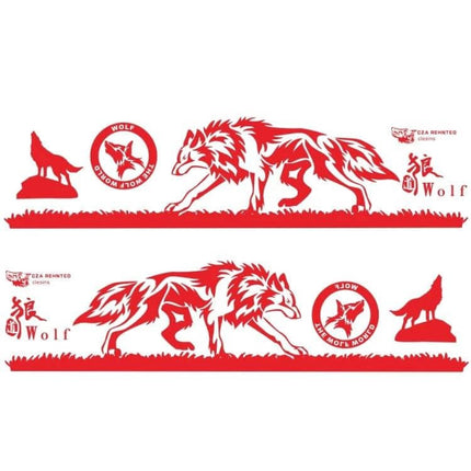 Wolf Totem Pattern Car Decorative Stickers, Set of 2 Pieces - red wolf silhouette side decals for vehicle personalization