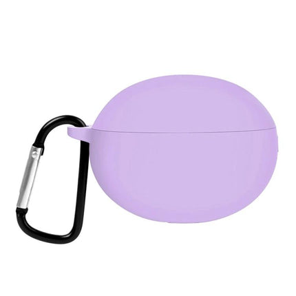 Protective Silicone Case for Huawei Earbuds in Daily Use - lavender silicone cover with carabiner for 360-degree drop and scratch protection