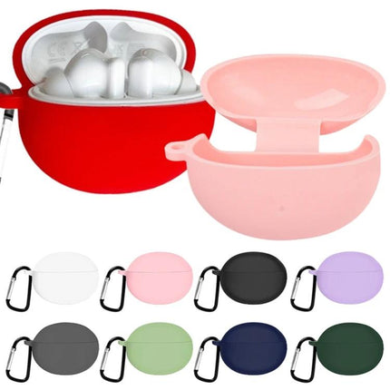 Protective Silicone Case for Huawei Earbuds in Daily Use - slim 360° drop and scratch protection in multiple colors with carabiner