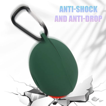 Protective Silicone Case for Huawei Earbuds in Daily Use green anti-shock cover with carabiner protecting from drops