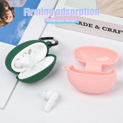 Protective Silicone Case for Huawei Earbuds in Daily Use - green and pink silicone cases showing 360-degree protection and secure fit