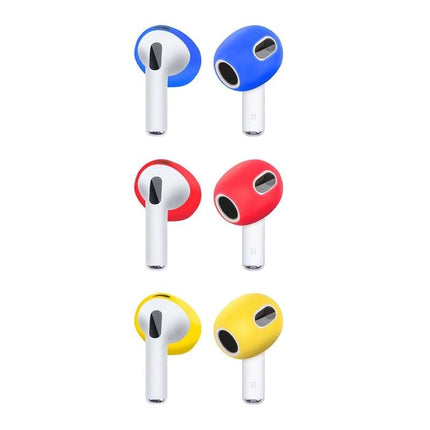 Silicone Earmuffs for Everyday Earphone Protection During Activities - colorful blue red yellow silicone covers for earbuds