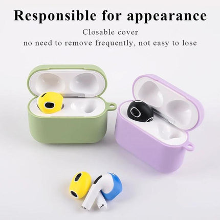 Silicone Earmuffs for Everyday Earphone Protection During Activities shown on colorful silicone earbud cases keeping earphones clean and secure