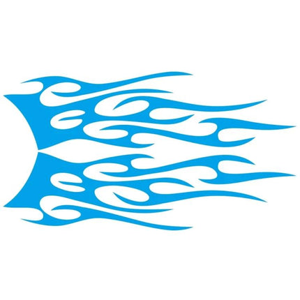Flame Pattern Decorative Car Stickers, Two-Piece Set blue PVC flame decal for car side or hood - easy DIY vehicle personalization