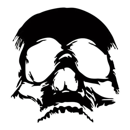 Decorative Evil Skull Pattern Sticker for Car Exteriors - black PET skull decal for hood, doors, bumpers, fade-resistant, easy apply/remove