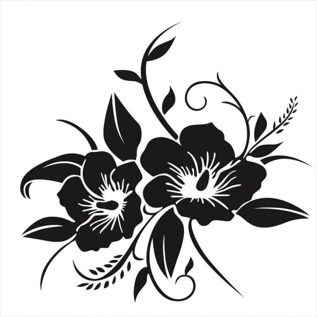 Flowers Bloom Pattern Decorative Car Sticker for Vehicles - black floral reflective decal for car personalization, easy apply/remove, fits sedans and SUVs