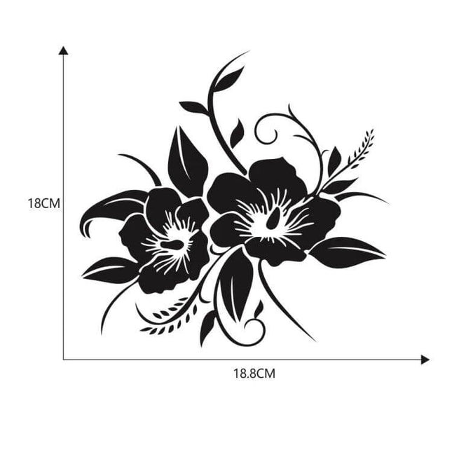 Flowers Bloom Pattern Decorative Car Sticker for Vehicles - reflective floral decal 18x18cm easy apply/remove for sedans, SUVs