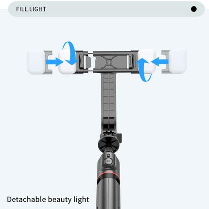 Extendable selfie stick for daily photos and videos on trips or at home with detachable fill lights for brighter shots