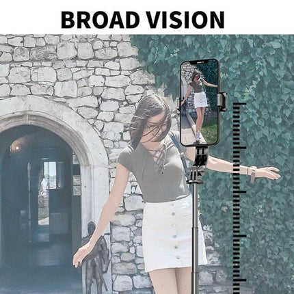 Selfie Stick Tripod for Everyday Photo Capture Moments showing woman taking hands-free selfie with extended smartphone mount up to 1060mm