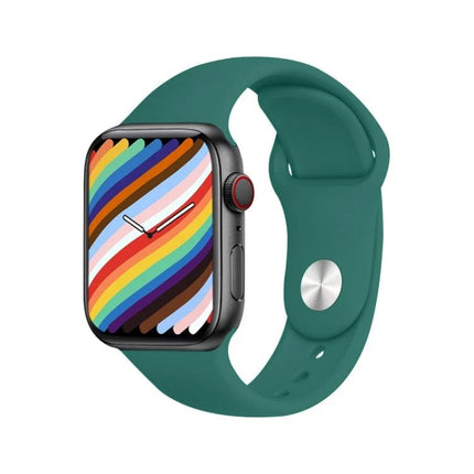 A Versatile Smart Watch for Everyday Activities and Connectivity with green sport band showing heart rate and notifications