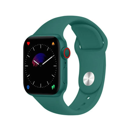 A Smart Watch for Everyday Fitness and Connectivity Tracking shown in teal with activity icons, heart rate and step monitoring on display