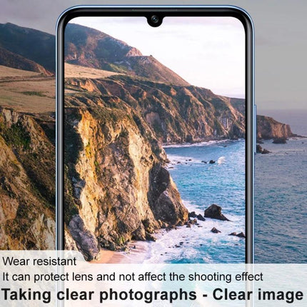 Imak Rear Camera Lens Tempered Glass Protector for Smartphones clear rear camera lens protector showing phone with coastal photo