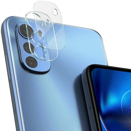 Imak Rear Camera Lens Tempered Glass Protector for Smartphones clear lens shield on blue phone to prevent scratches and preserve image sharpness