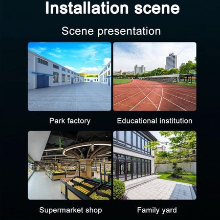 Wireless Home Security Camera with Infrared Night Vision monitoring installation scenes: park factory, educational institution, supermarket shop, family yard