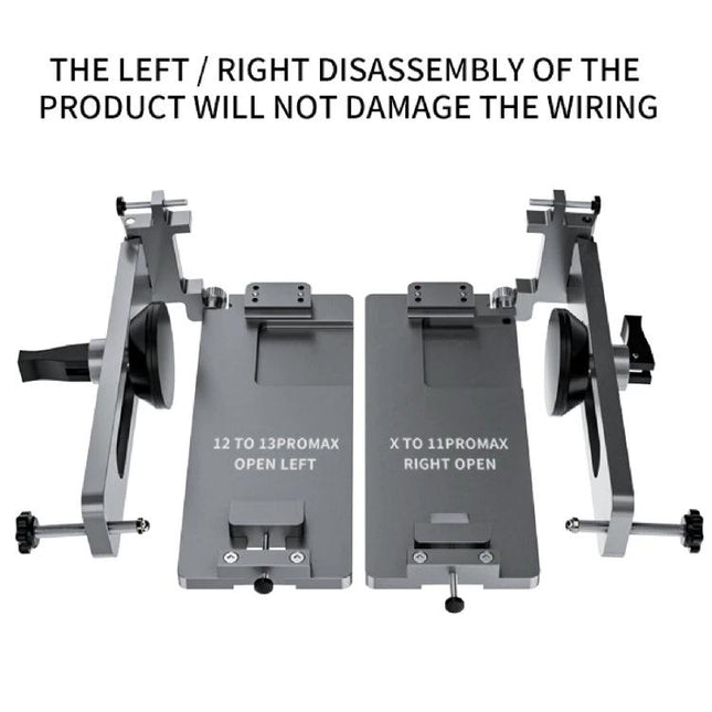 TBK Heat-Free Screen Disassembly Tool for Safe Repairs showing adjustable clamps and dual trays for left/right screen removal